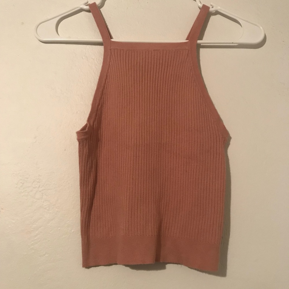 Nude crop top tank top